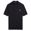 Cotton Knitted Polo Shirt - Black