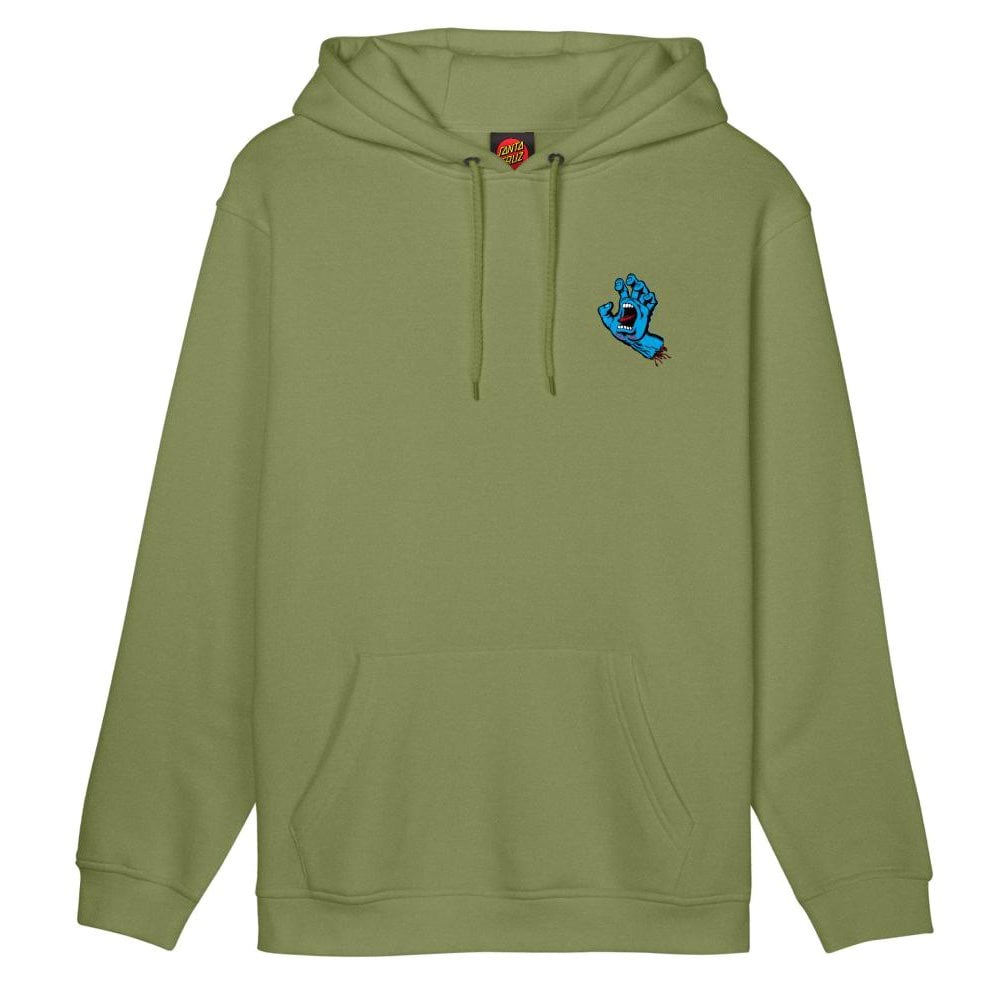 Screaming Hand Chest Hoodie - Iguana