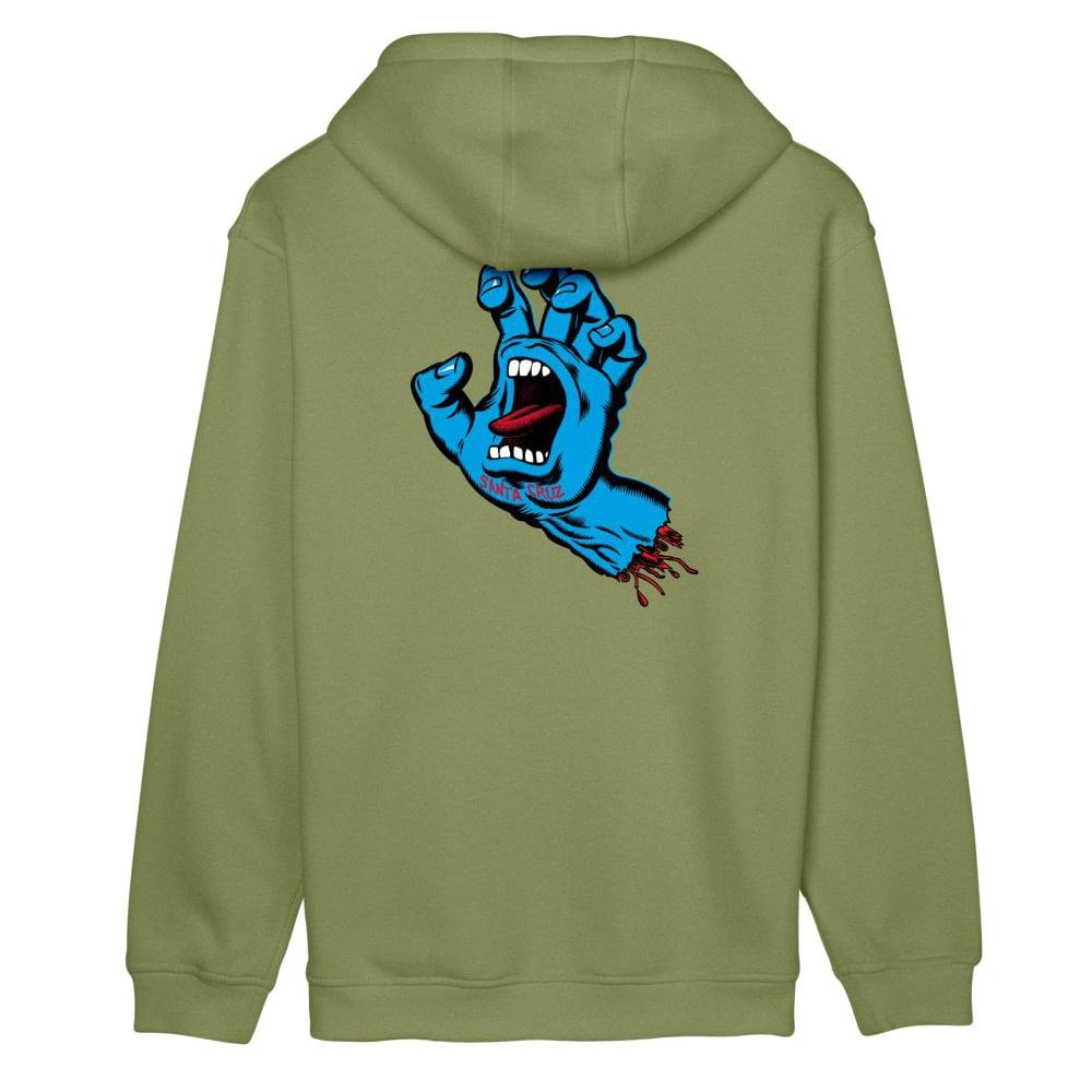 Screaming Hand Chest Hoodie - Iguana