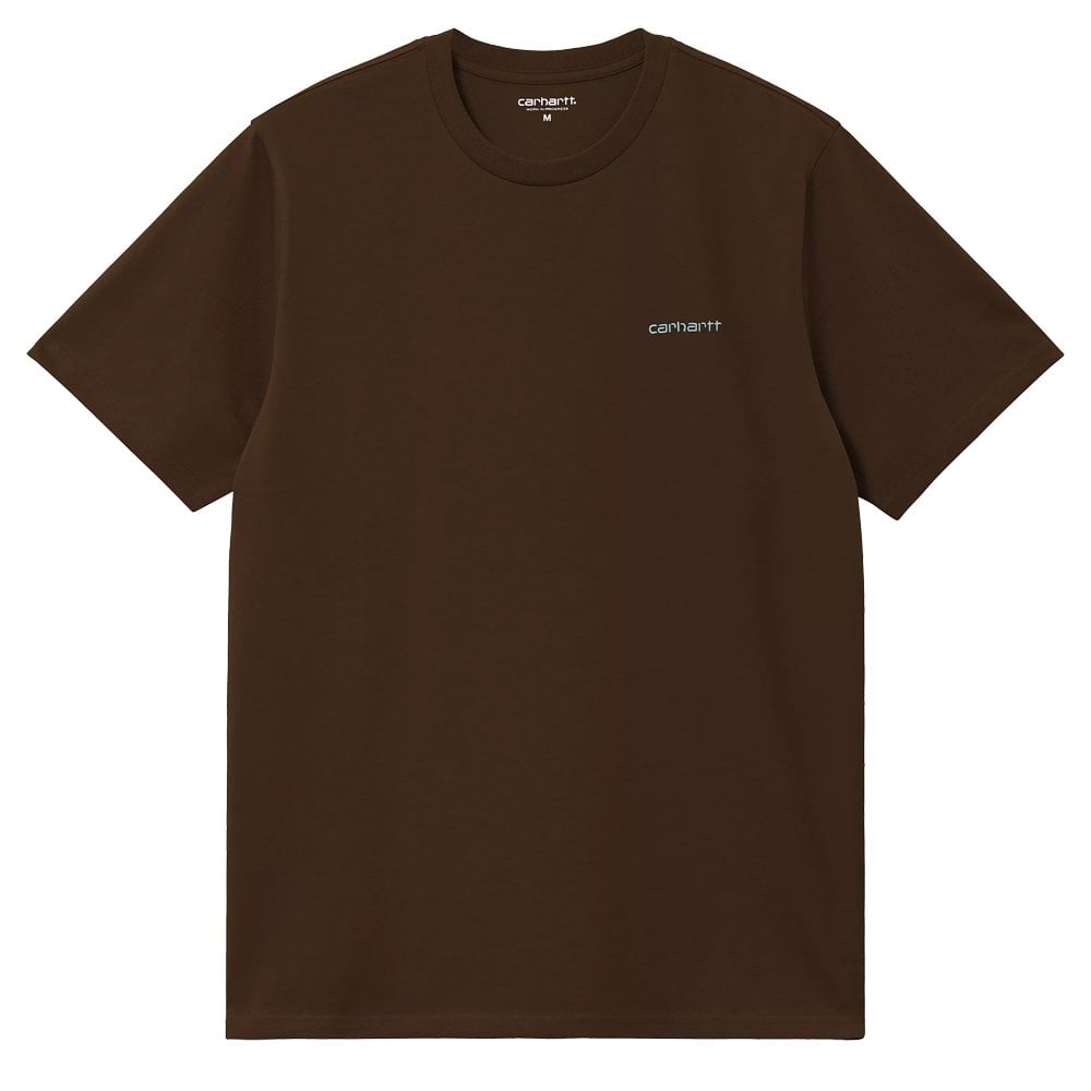 Short Sleeve Script Embroidered T-Shirt  - Liberica/Sky
