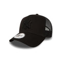 9FORTY New York Yankees Clean A-Frame Trucker Cap - Black/Black