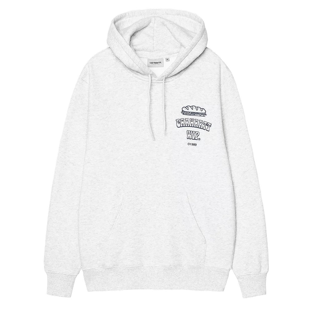 Hooded Sandwich Sweatshirt - Ash Hea/Blue
