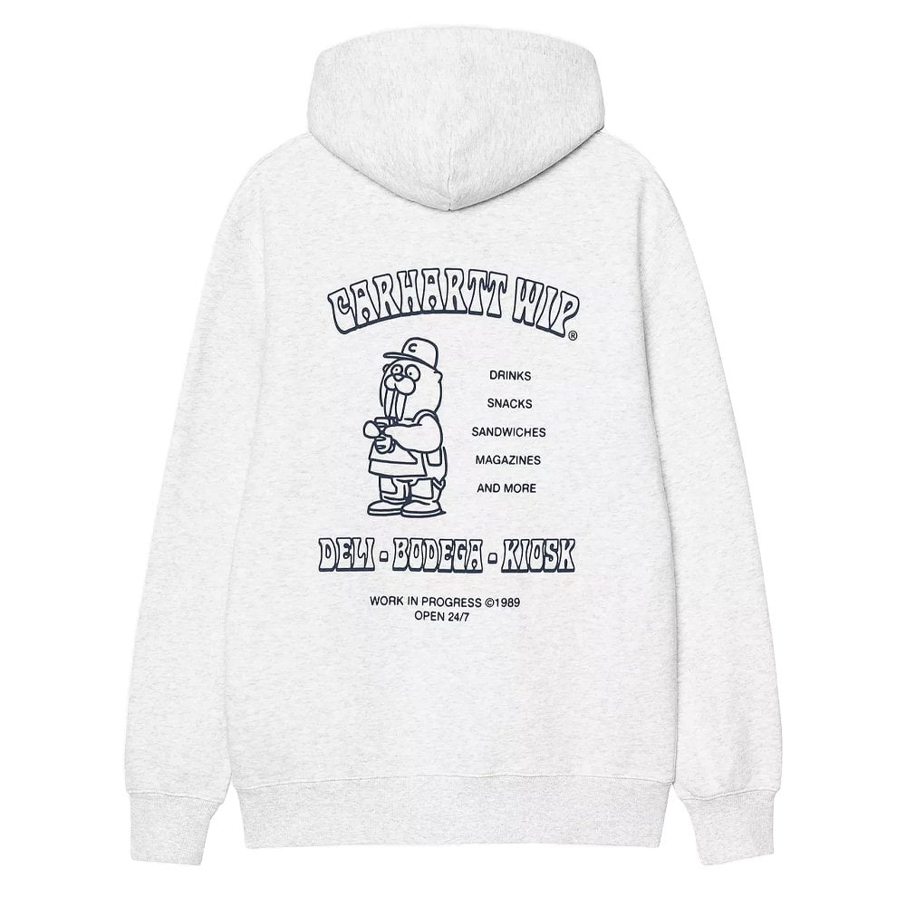 Hooded Sandwich Sweatshirt - Ash Hea/Blue