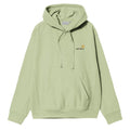 Hooded American Script Embroidery Sweatshirt - Pale Olive