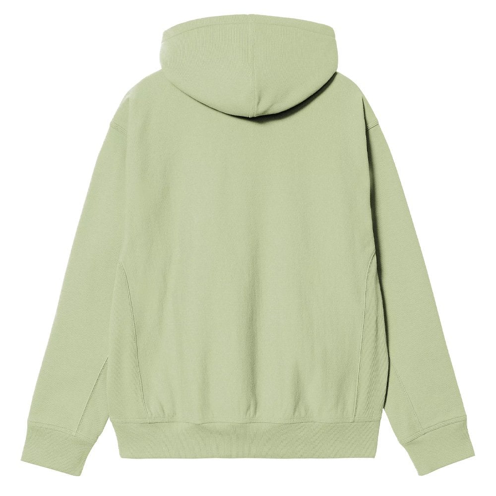 Hooded American Script Embroidery Sweatshirt - Pale Olive