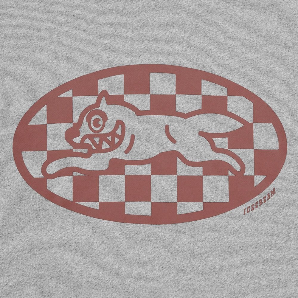 Checker Running Dog Hoodie - Heather Grey