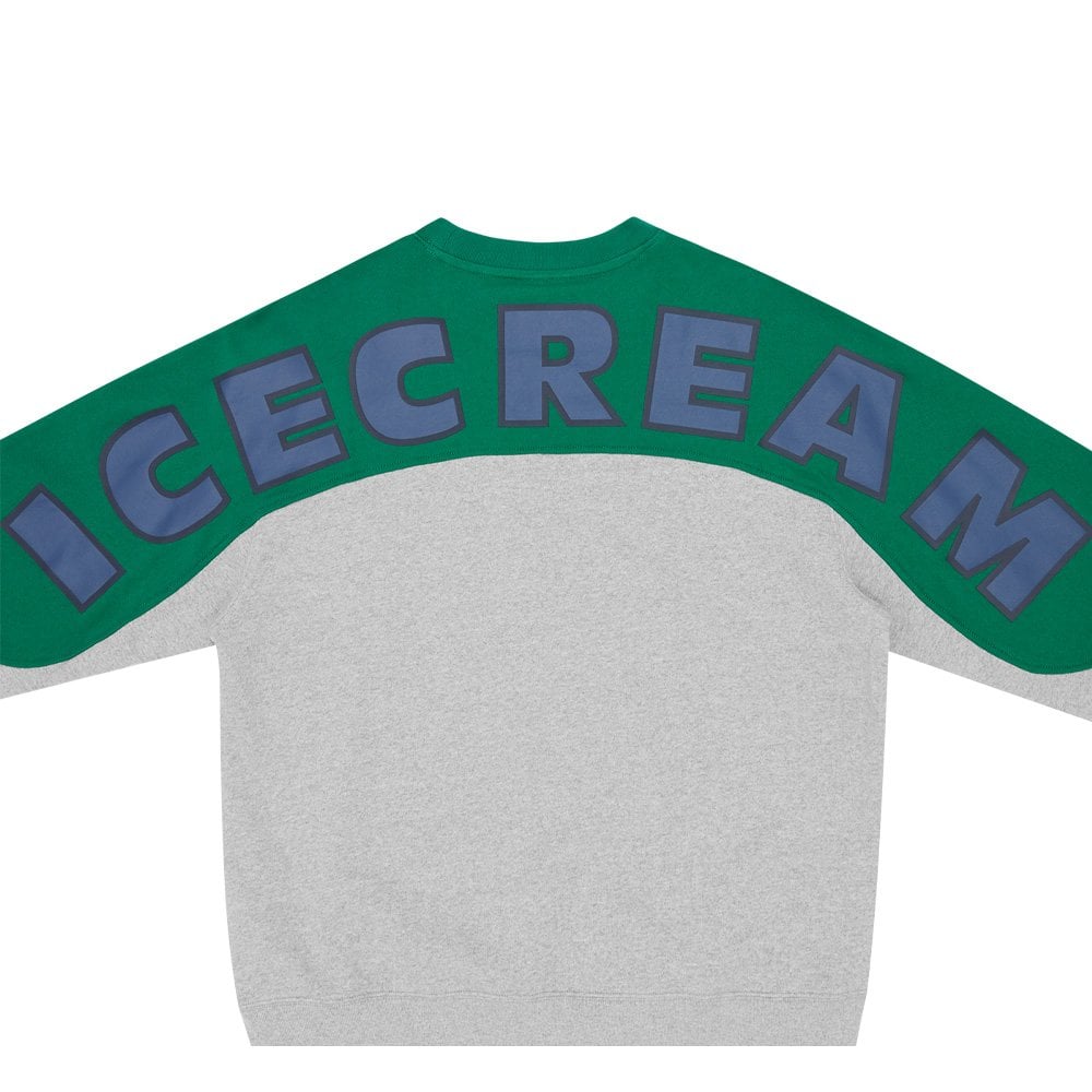 Convenience Store Panelled Crewneck - Grn/Hea Gry
