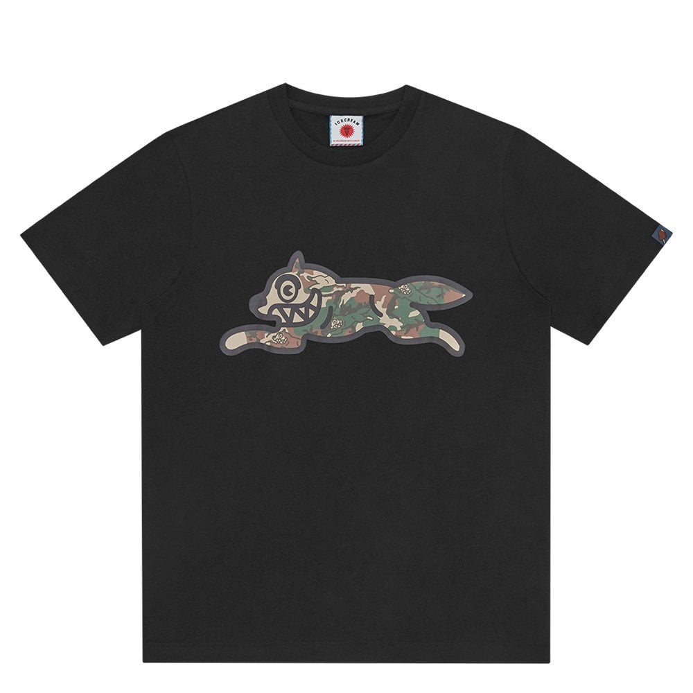 Camo Running Dog Woodland T-Shirt - Black/Camo