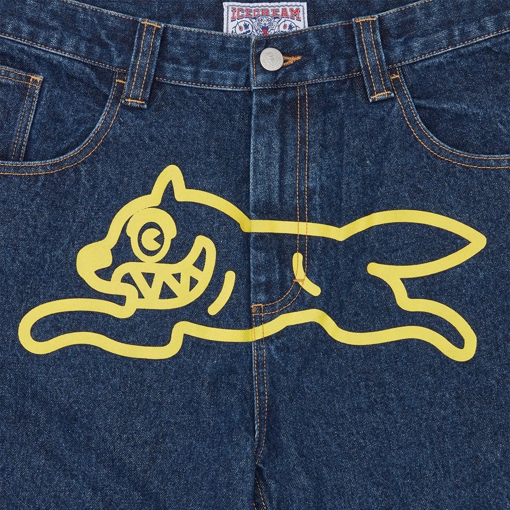 Running Dog Double Scoop Denim Pants - Indigo