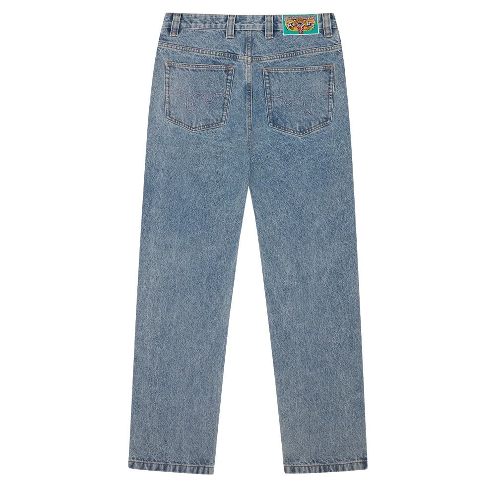 Running Dog Double Scoop Denim Pants - Hvy Wsh Blue