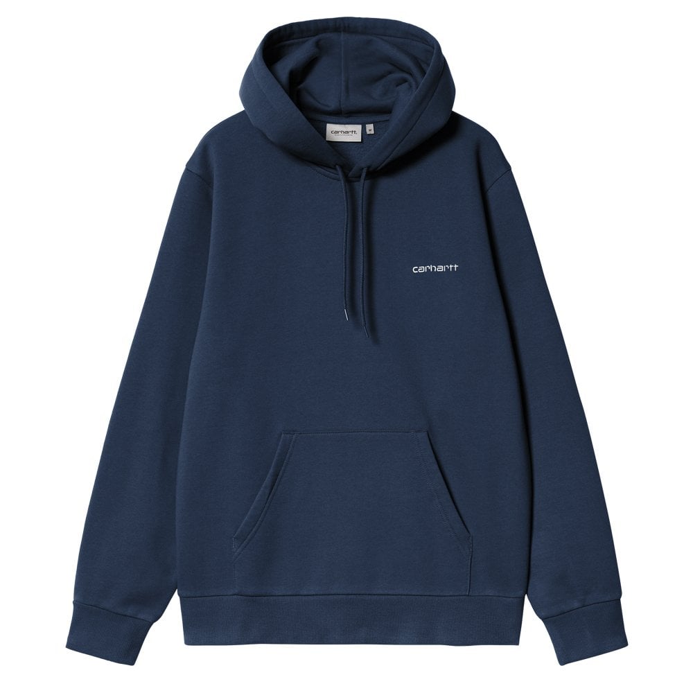 Hooded Script Embroidery Sweatshirt - Jupiter/Wht