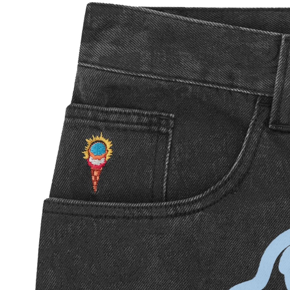 Every Flavour Double Scoop Denim Pants - Washed Black