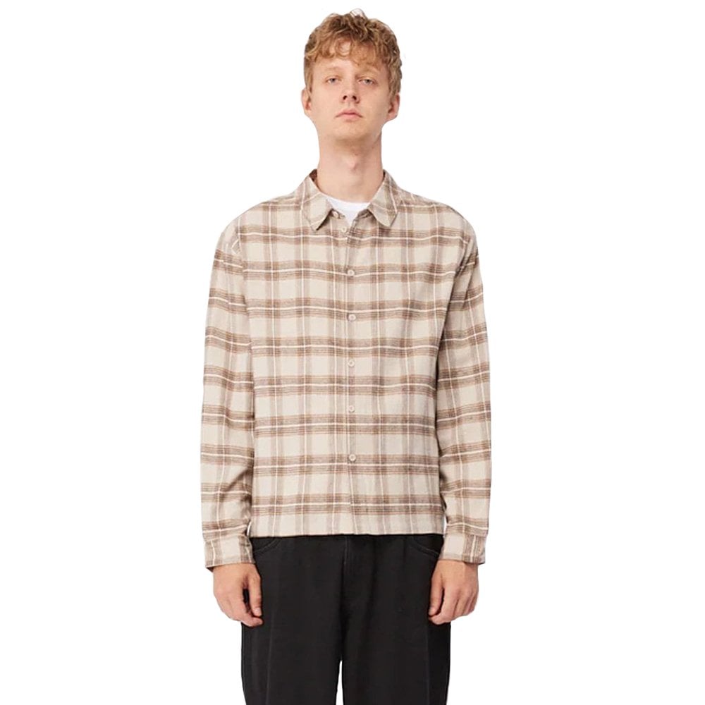 Plaid Flannel Shirt - Beige