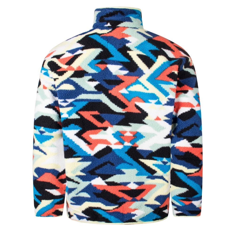 Helvetia II Printed Half Snap Fleece - Compass Blu