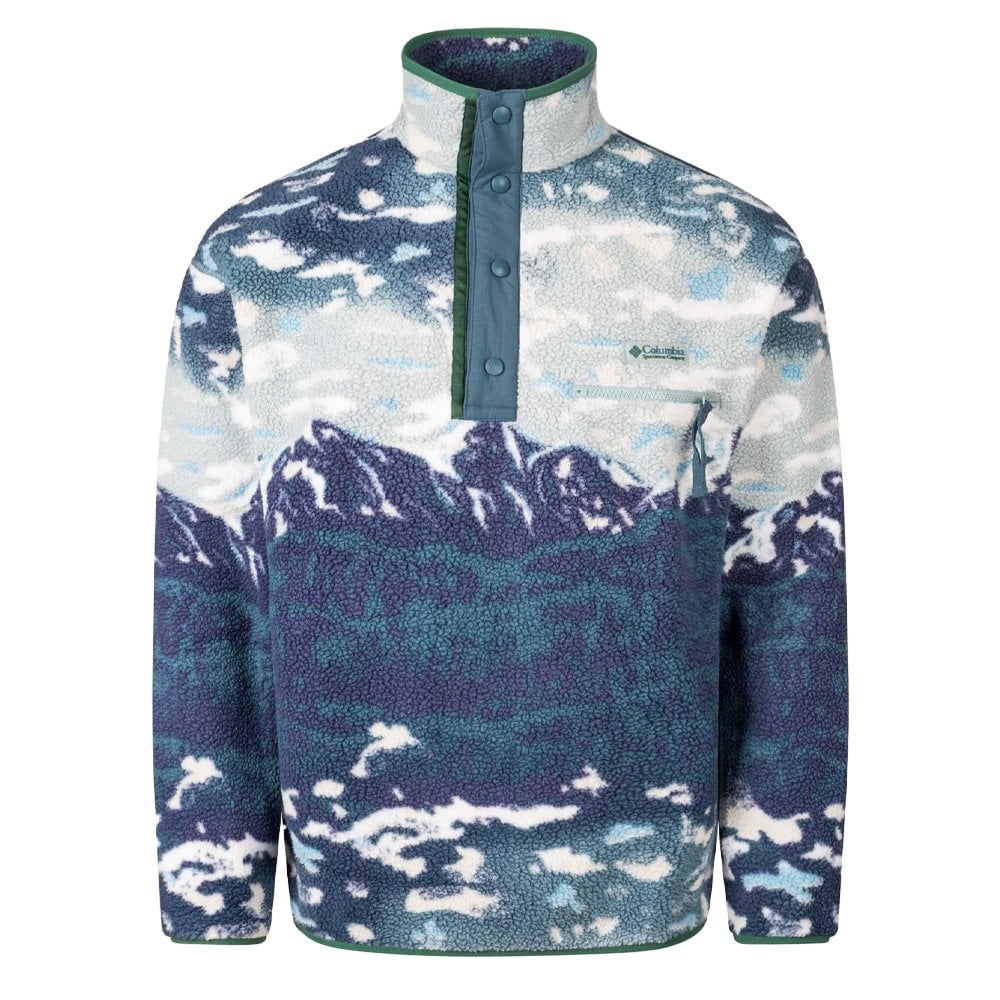 Helvetia II Printed Half Snap Fleece - Crush Blue
