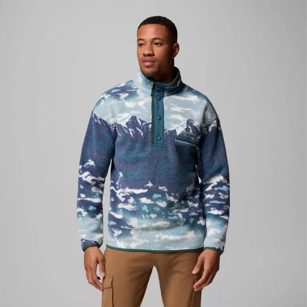 Helvetia II Printed Half Snap Fleece - Crush Blue