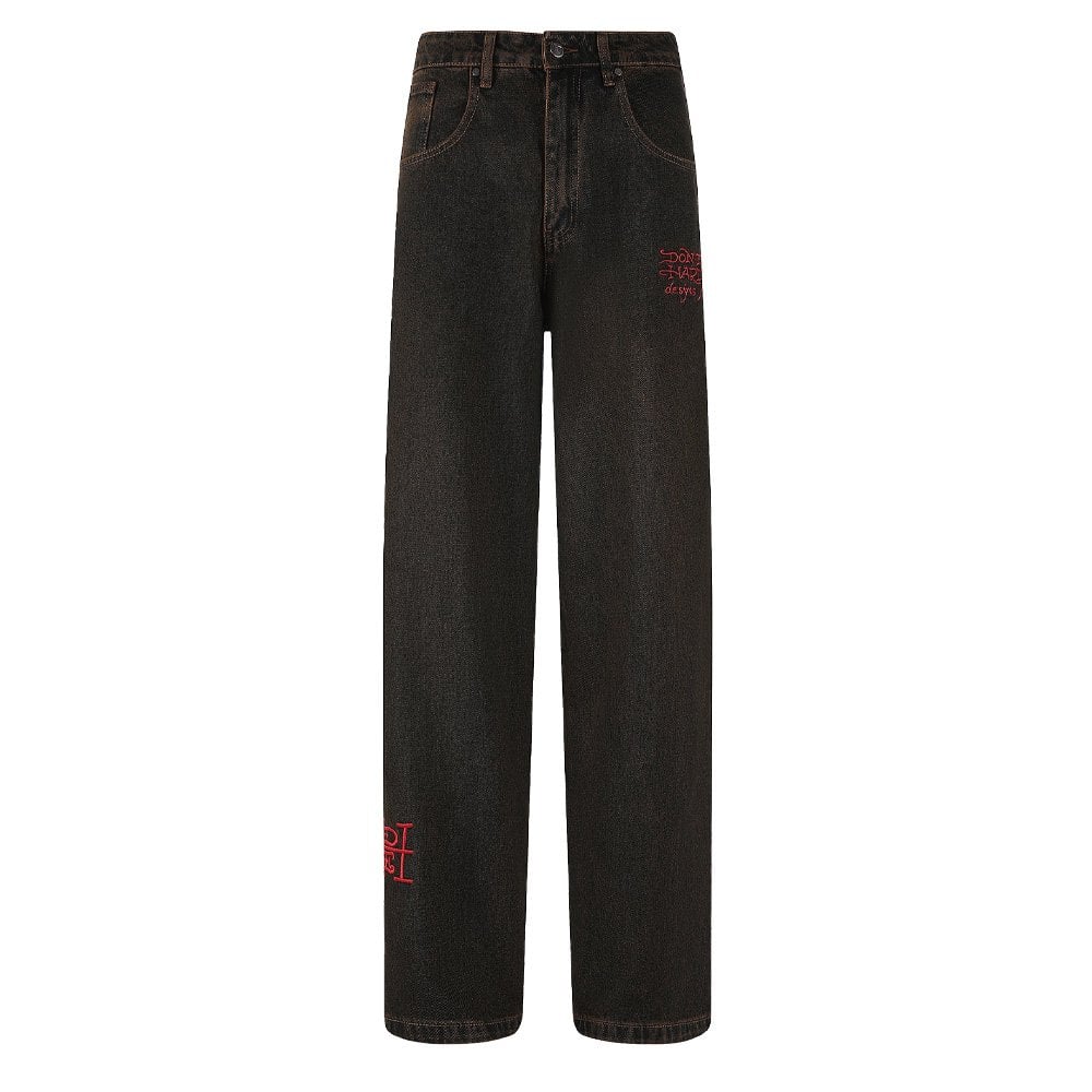 Fireball Dragon Dirty Wash Jeans - Brown