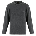 Acid Wash Skull Knitted Jumper - Charcoal