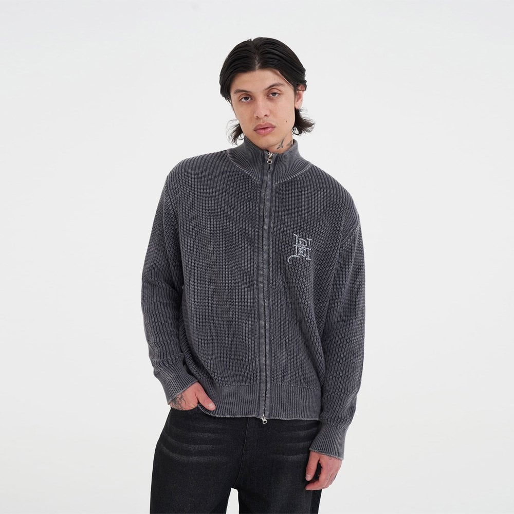 Skull And Snake Zip Thru Jumper - Charcoal
