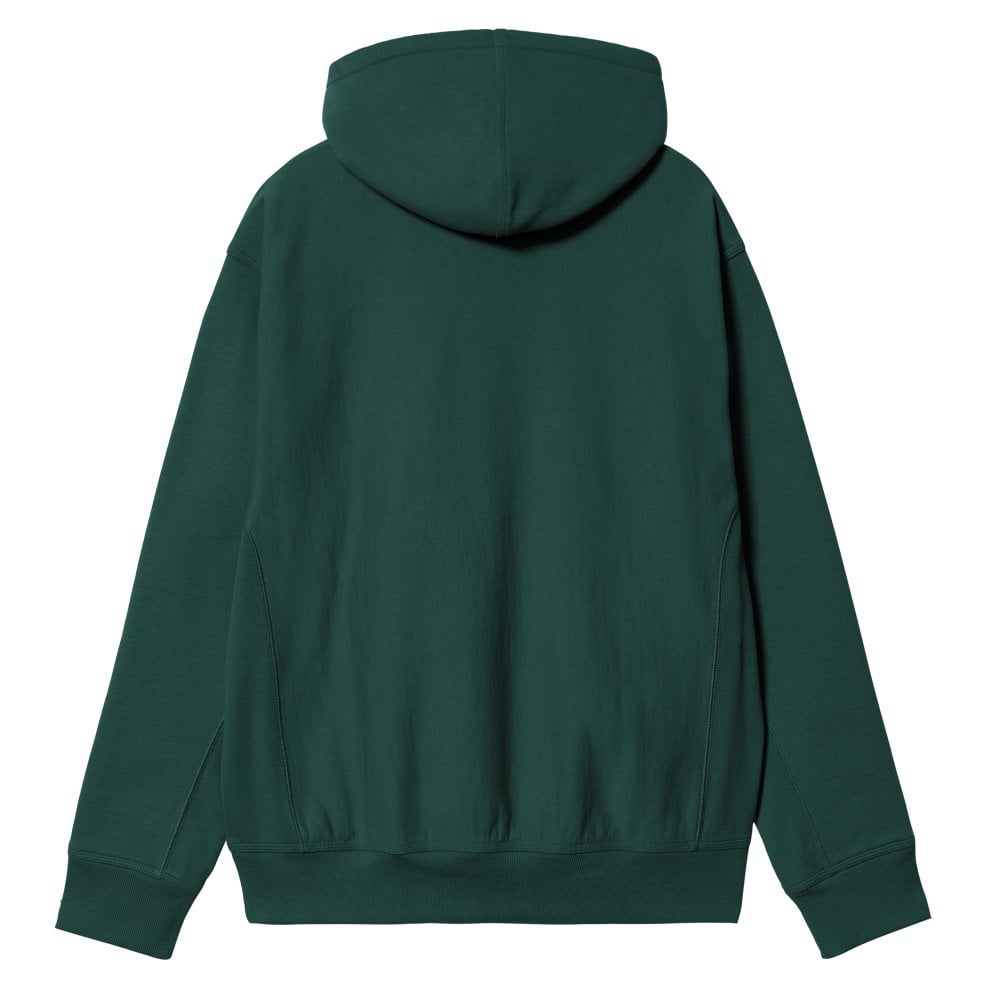Hooded American Script Embroidery Sweatshirt - Dark Fir