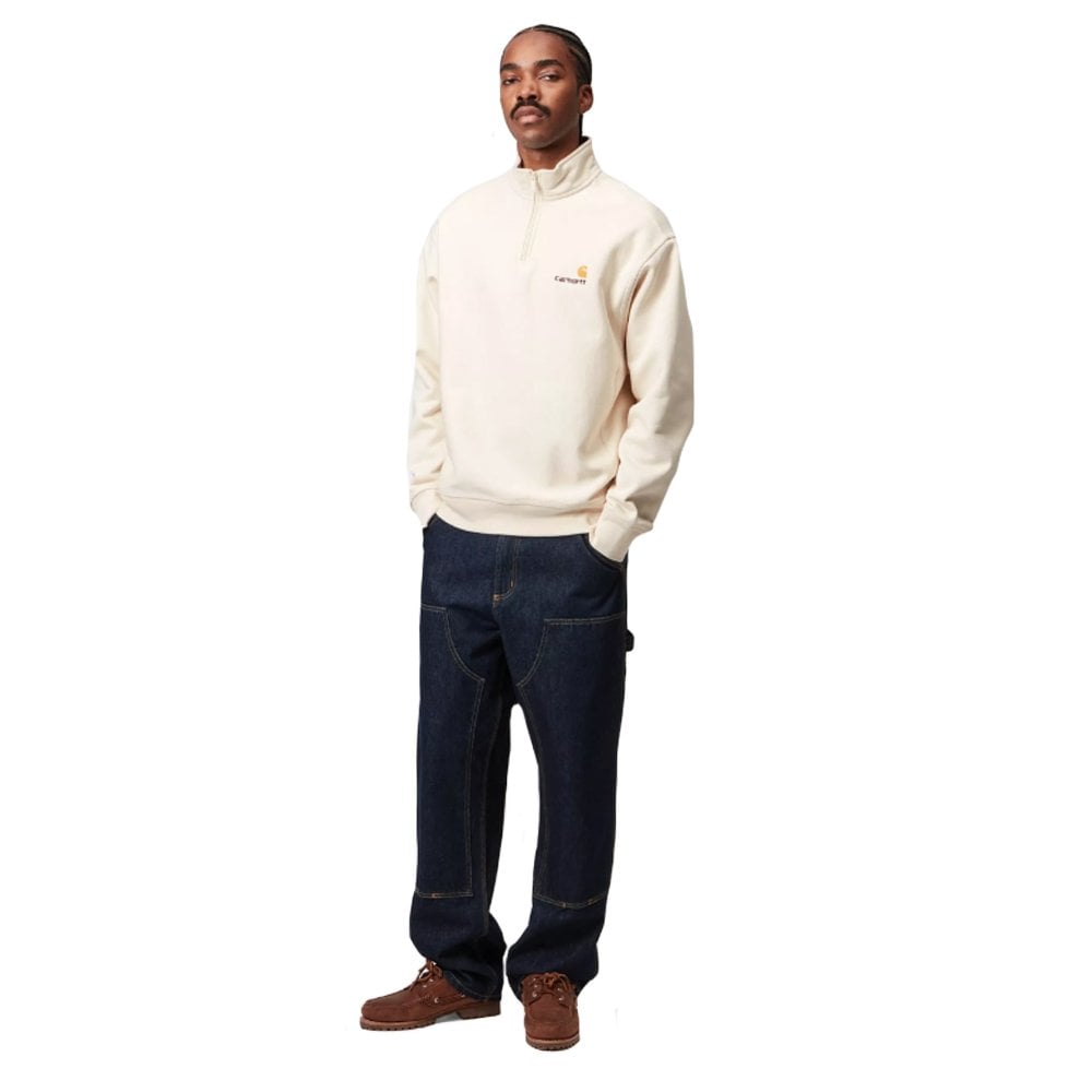 Half Zip American Script Sweatshirt - Natural