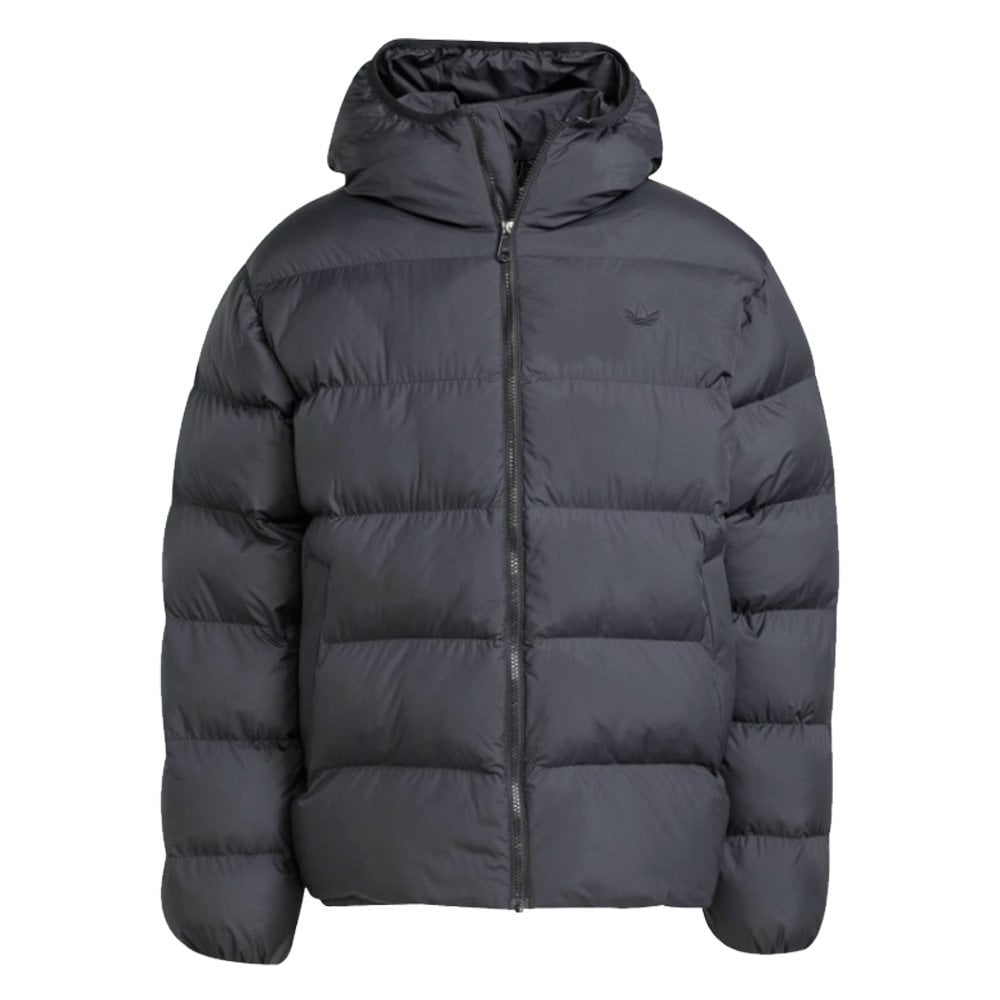 Tonal Hooded Puffer Jacket - Black