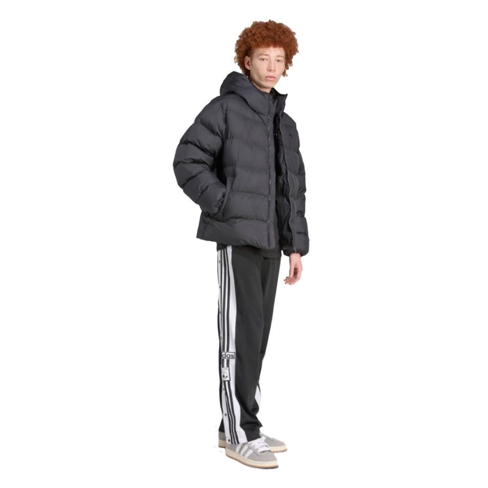 Tonal Hooded Puffer Jacket - Black