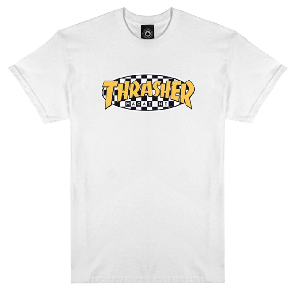 Checkered Oval T-Shirt - White