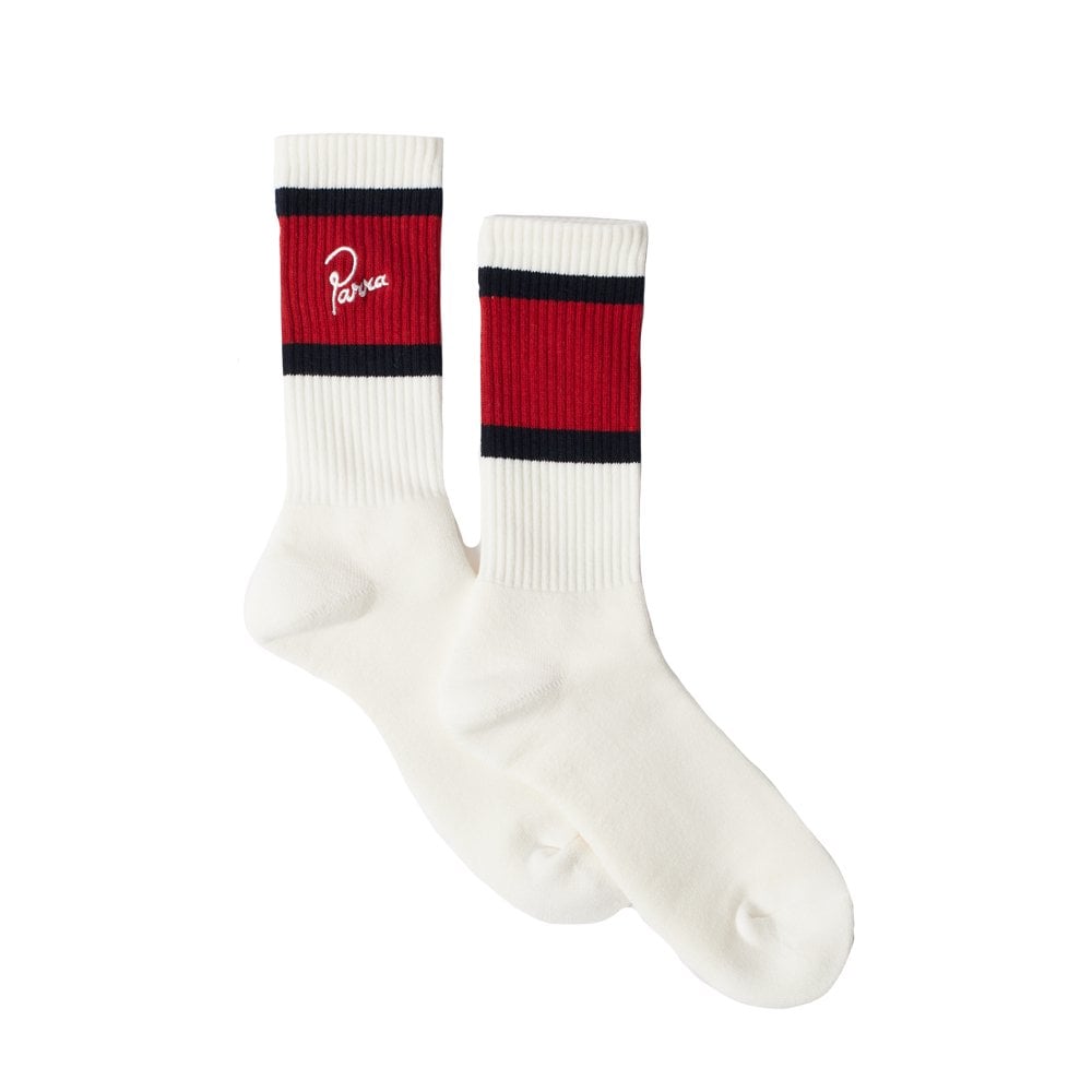 Signature Striped Crew Socks - Red/White