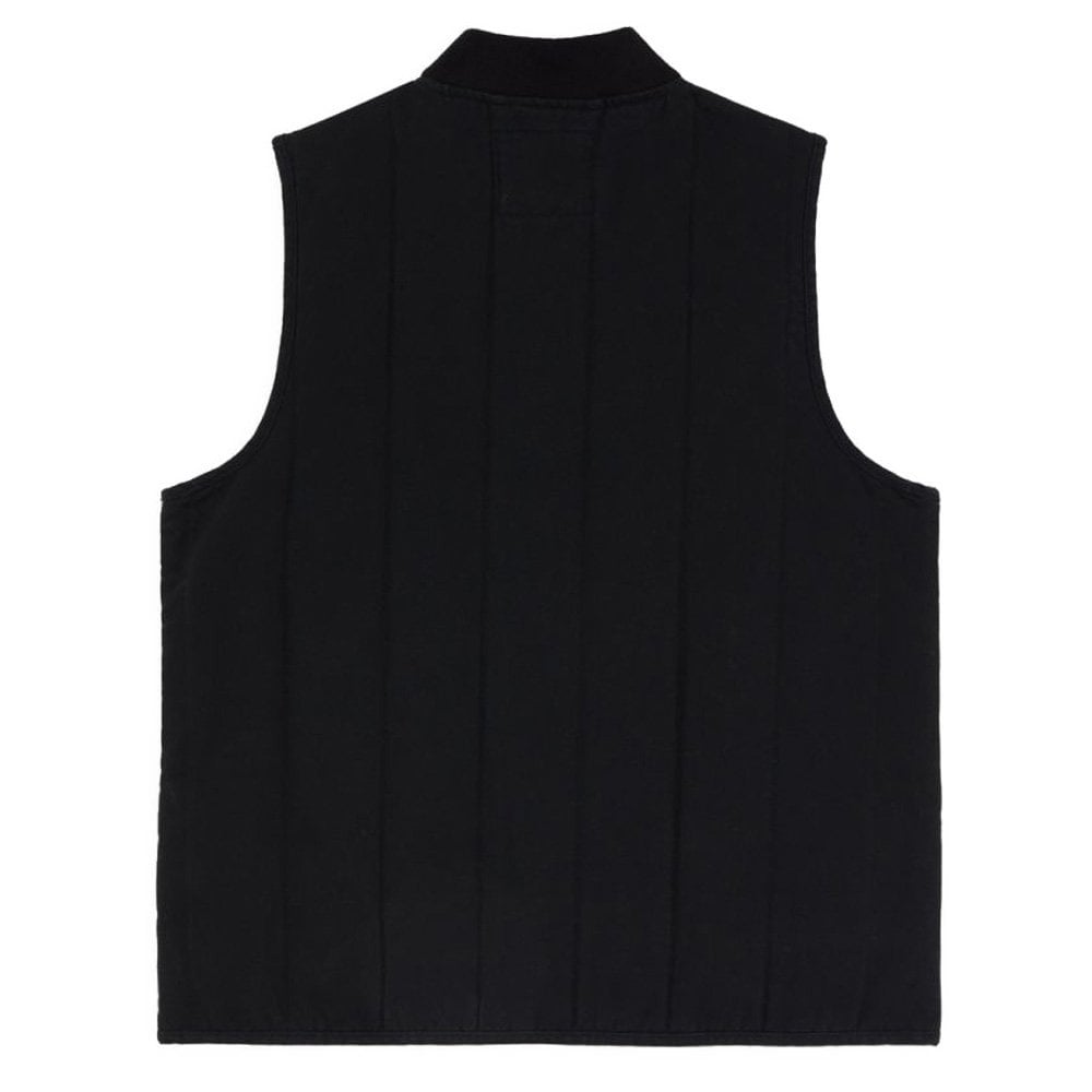 Quilted Canvas Gilet - Black