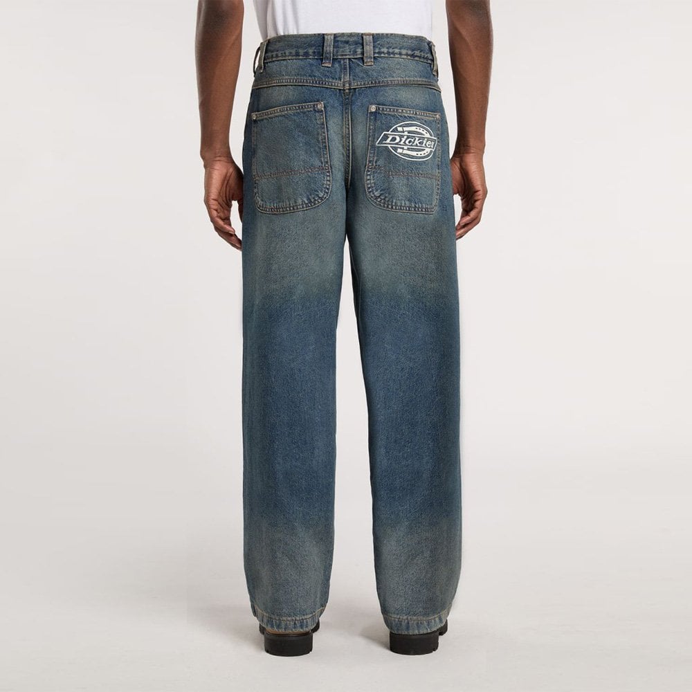 Hilham Extra Loose Straight Jeans - Khaki Blue