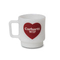 Heart Glass Mug - White