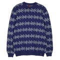 Wired Knitted Crewneck Sweatshirt - Midnight Blu