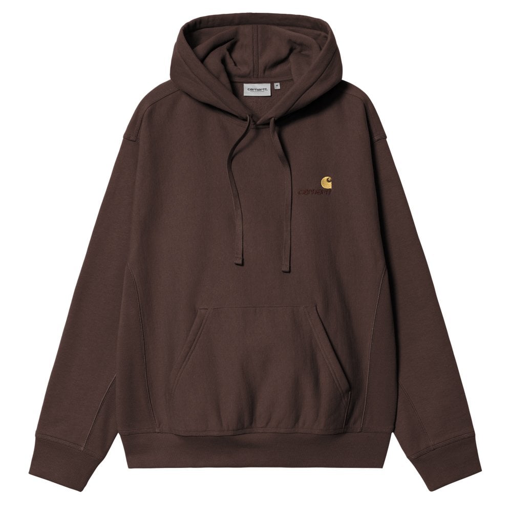 Hooded American Script Embroidery Sweatshirt - Palisander