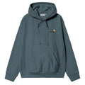 Hooded American Script Embroidery Sweatshirt - Office Blue