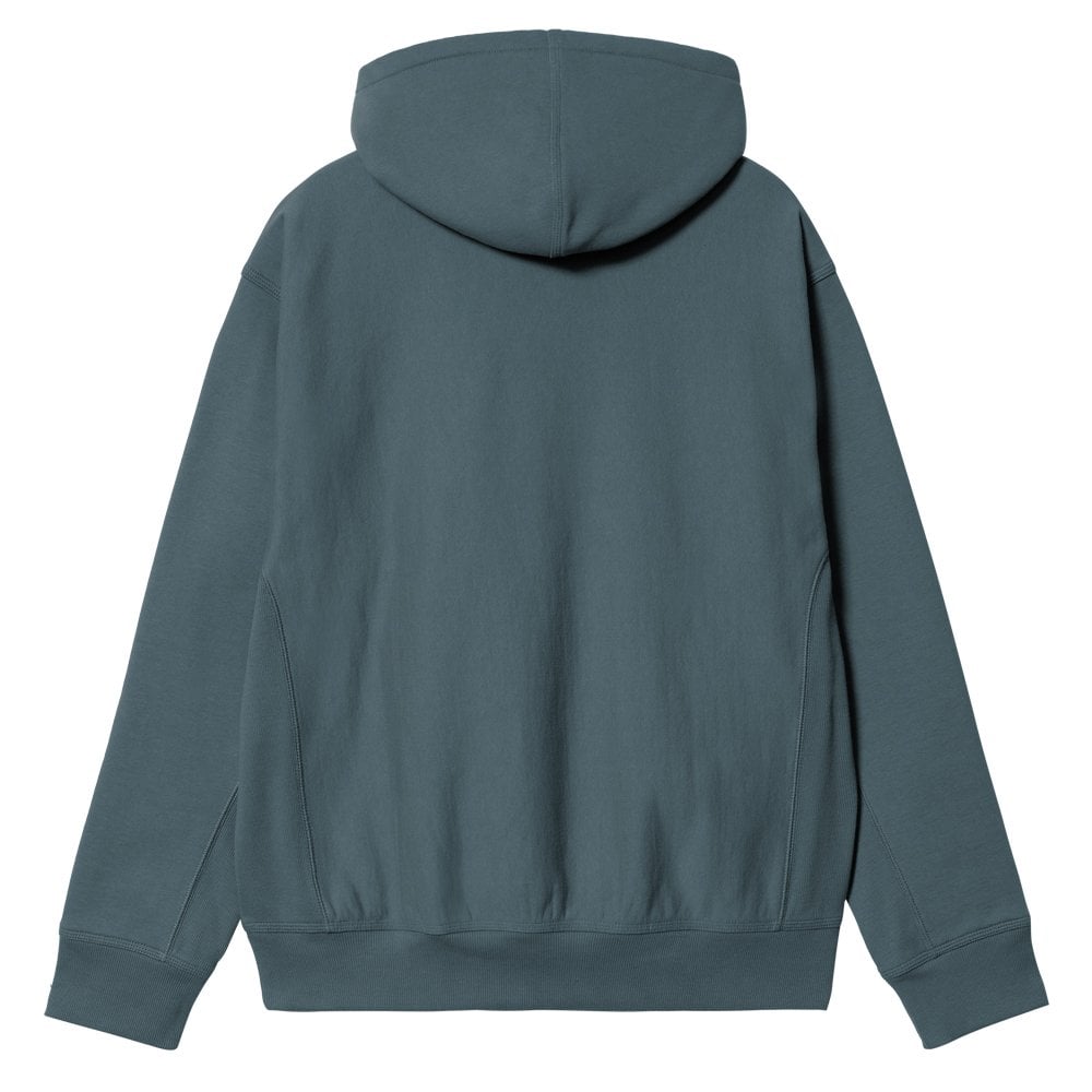Hooded American Script Embroidery Sweatshirt - Office Blue