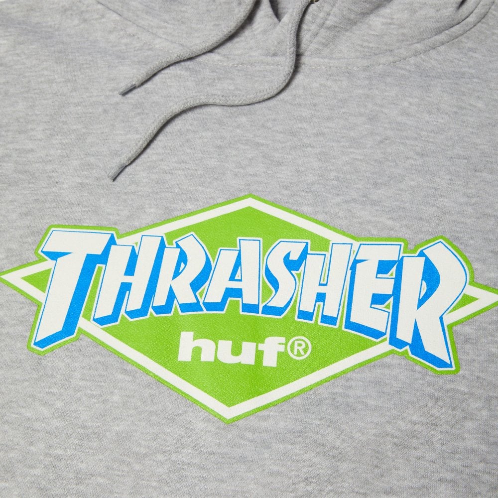 x Thrasher Logo Hoodie - Heather Grey