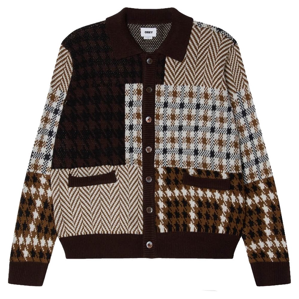 Patchwork Cardigan - Brown Multi