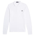 Plain Long Sleeve Polo Shirt - White