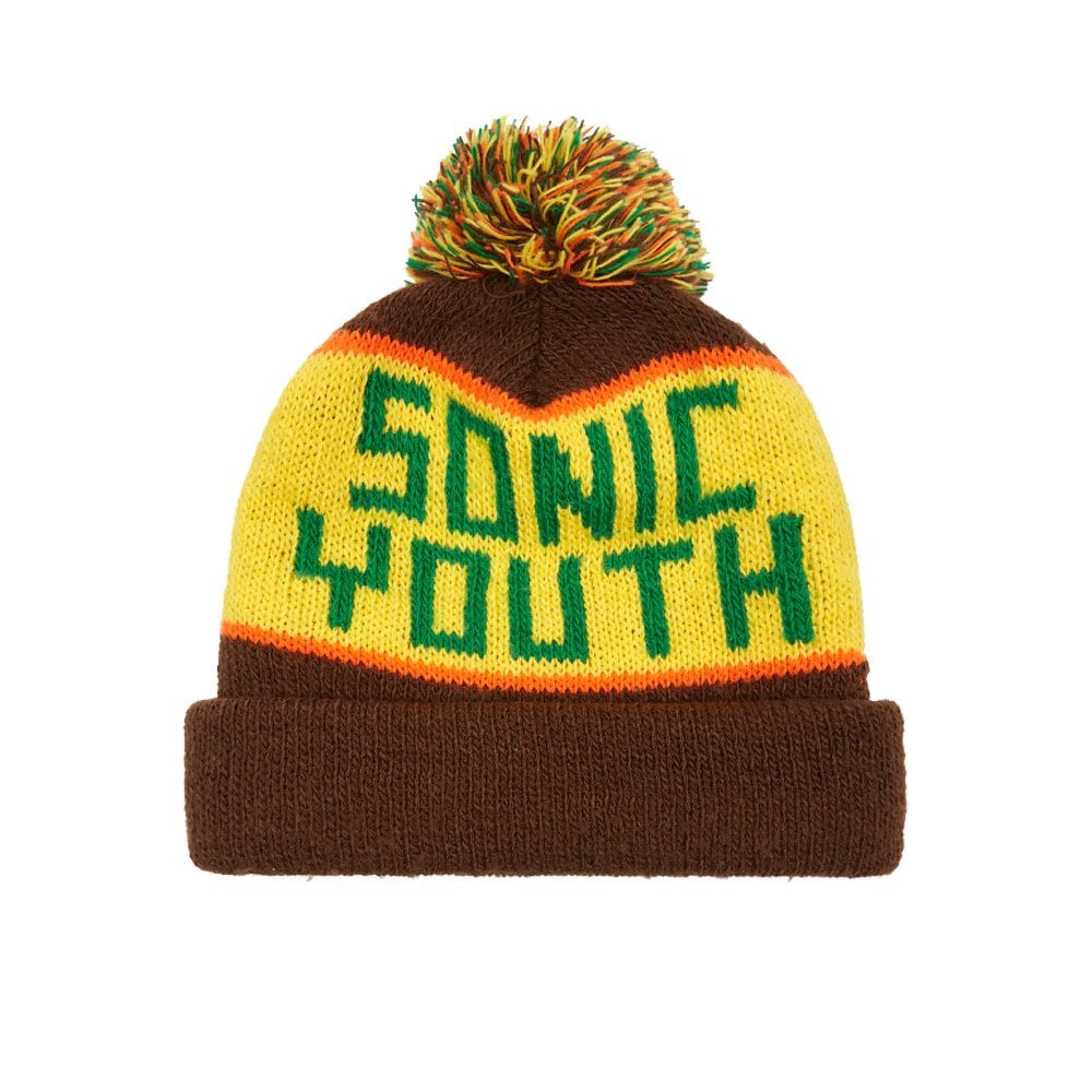 Sonic Youth Pom Beanie  - Brown/Yellow