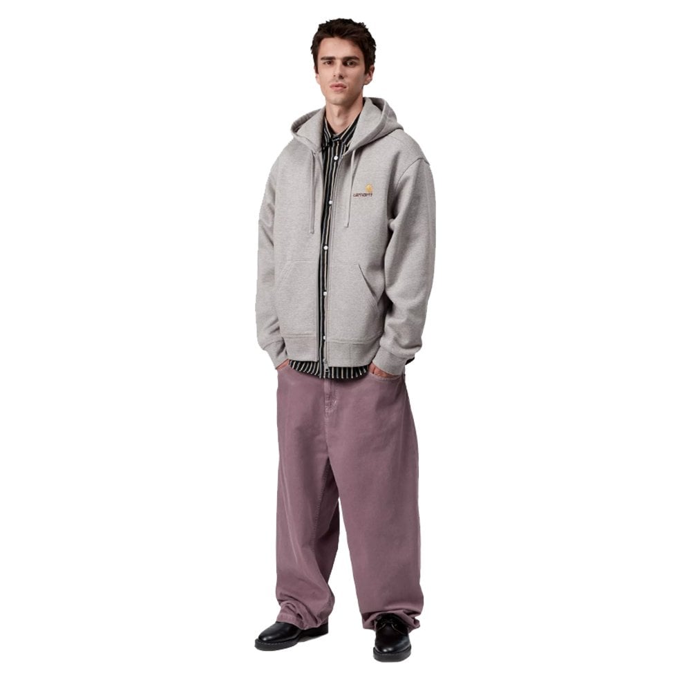 Hooded American Script Jacket - Grey Heather
