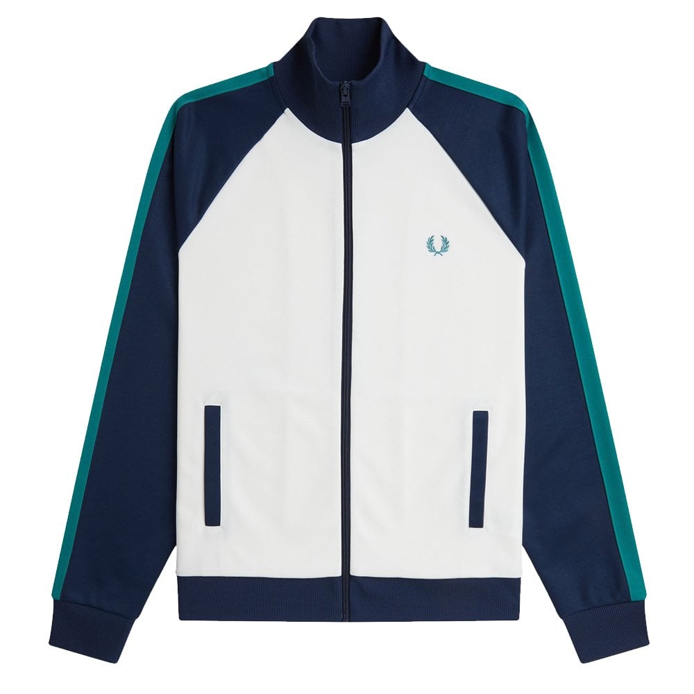 Contrast Sleeve Track Jacket - Snow White