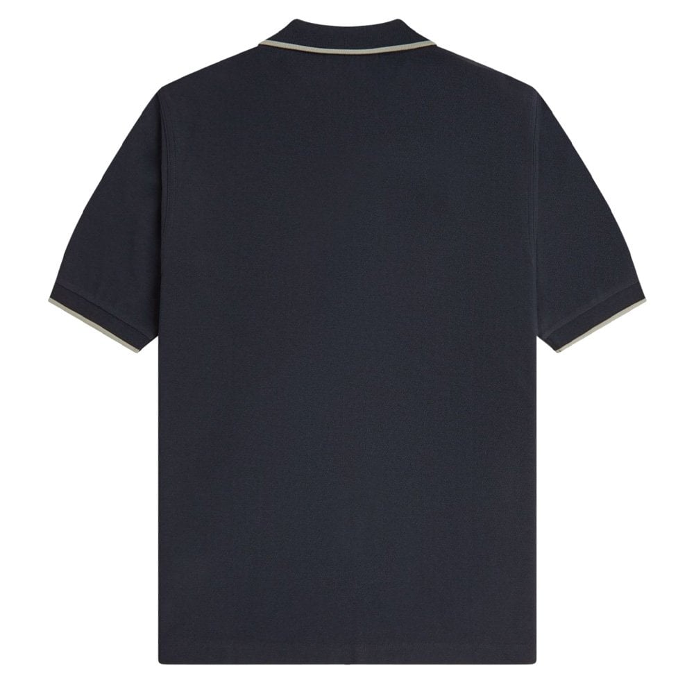 Crepe Piqué Polo Shirt - Navy