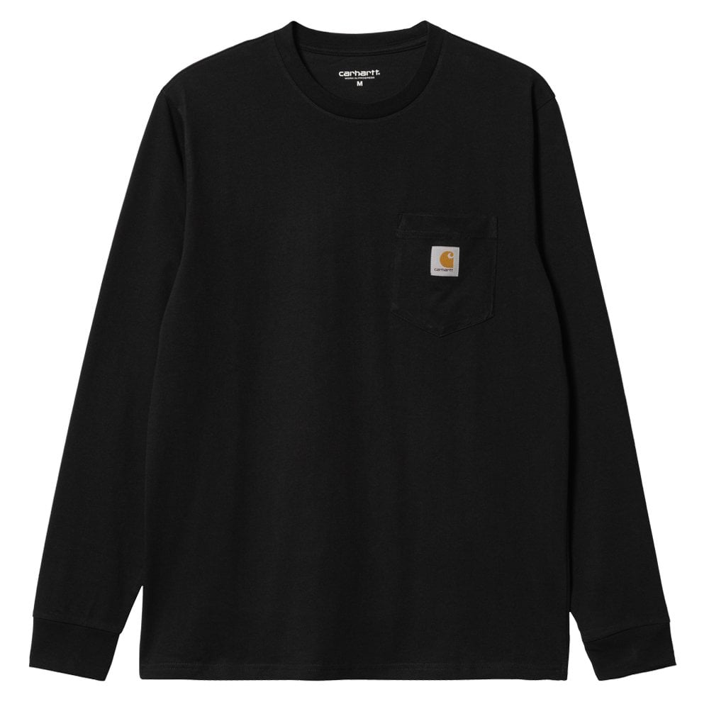 Long Sleeve Pocket T-Shirt - Black