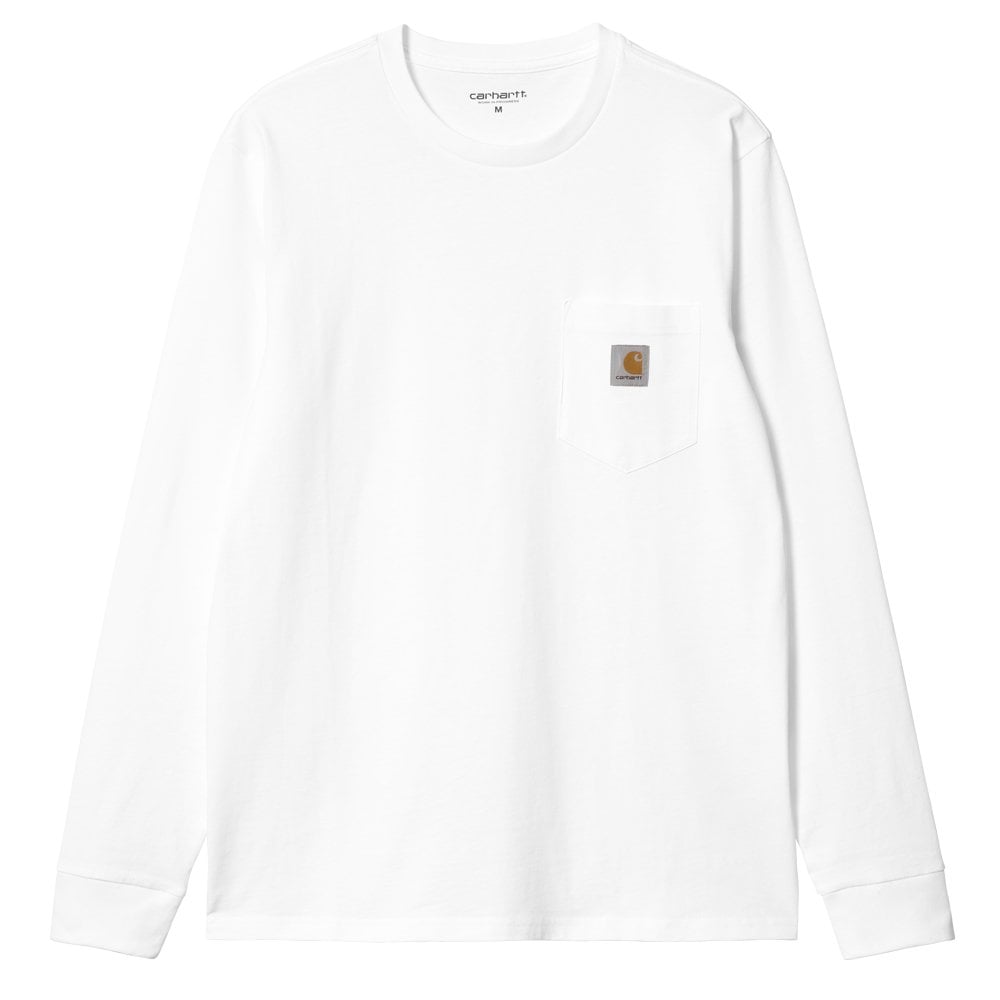 Long Sleeve Pocket T-Shirt - White