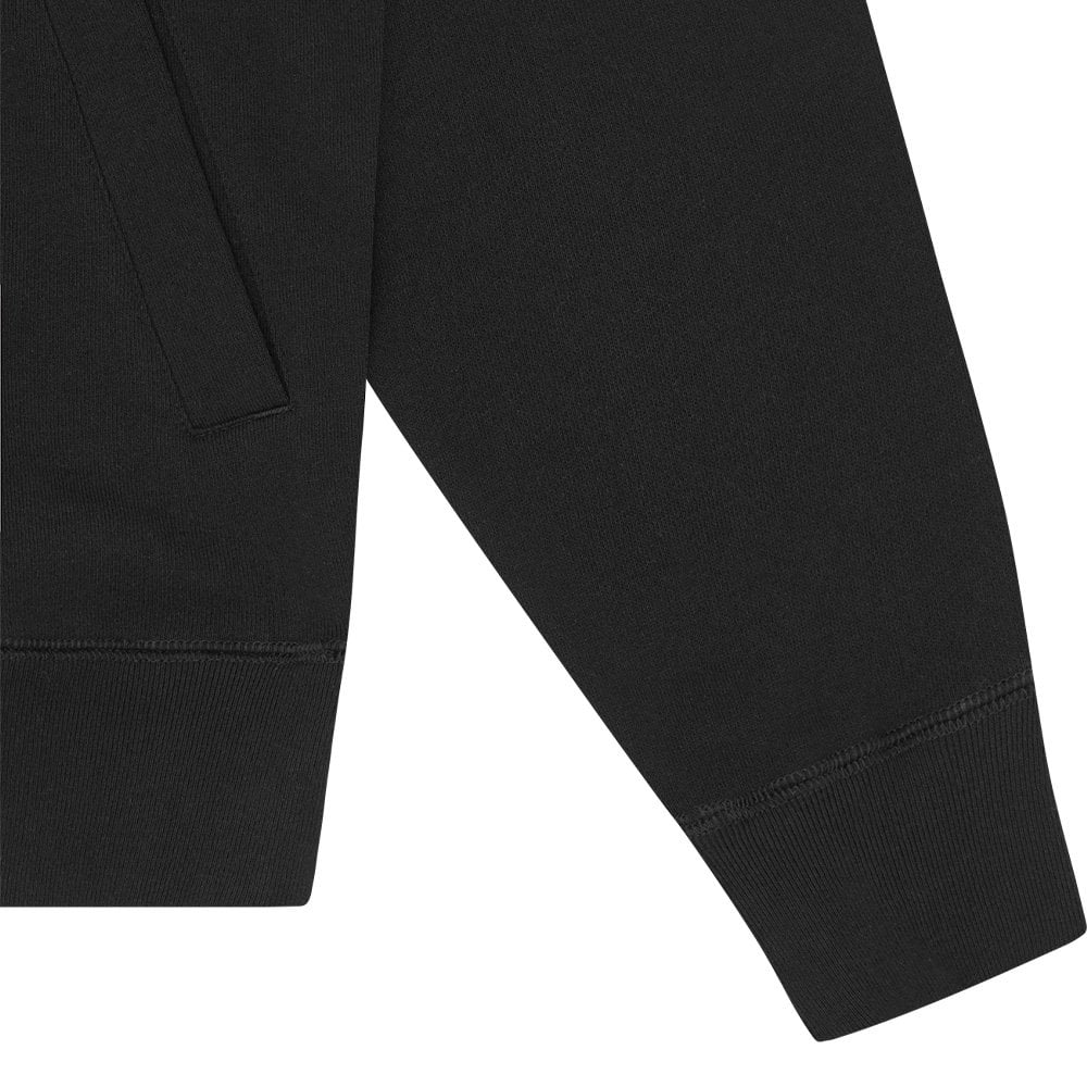 Smiley Zip Through Hoodie - Black