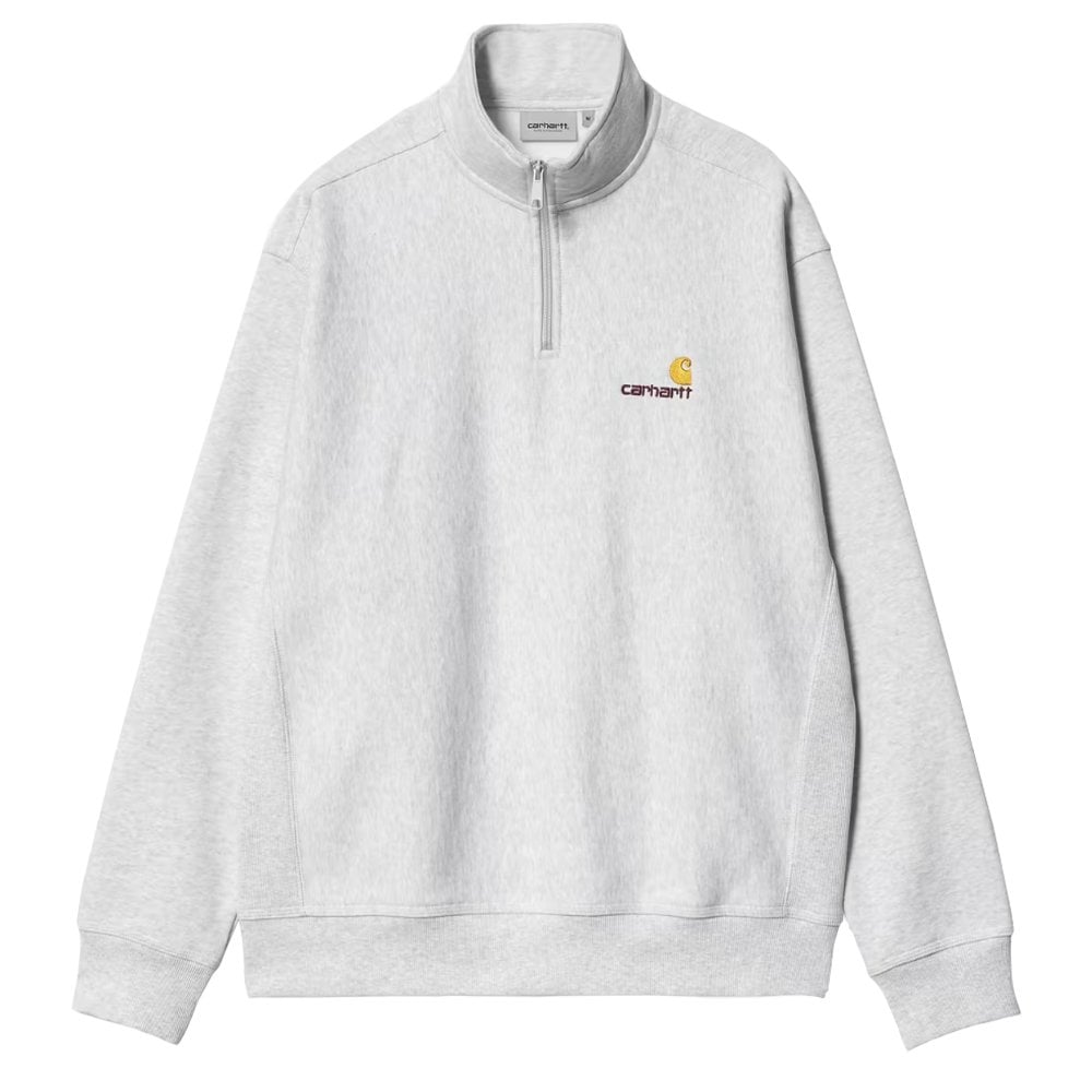 Half Zip American Script Sweatshirt - Ash Heather