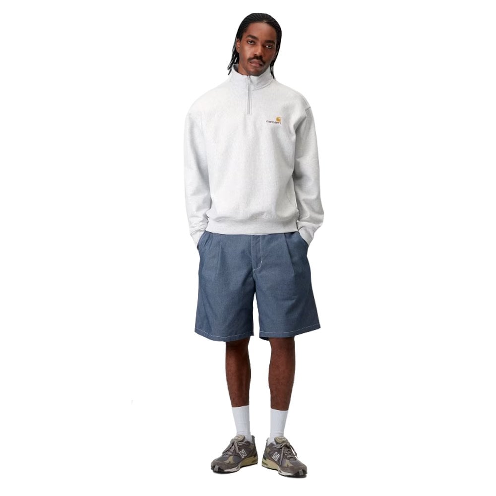 Half Zip American Script Sweatshirt - Ash Heather