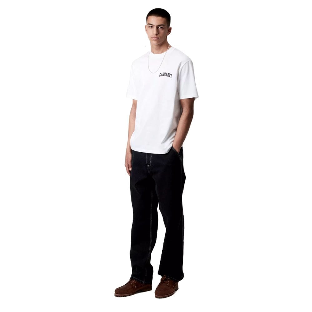 University Script T-Shirt  - White/Black