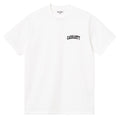 Short Sleeve Script Embroidery T-Shirt - White/Black